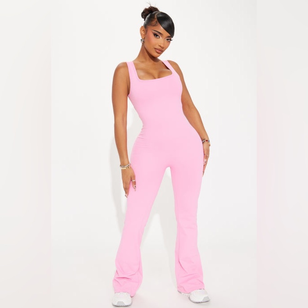 Fashion Nova Light Pink Fitted Jumpsuit